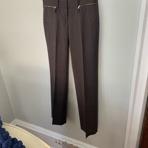 Ann Taylor Lindsay Brown Straight Leg Pants wool blend